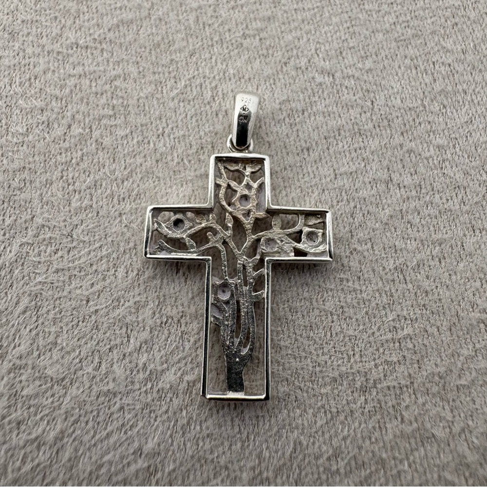 Multi Gemstone Sterling Silver Cross Pendant - image 6